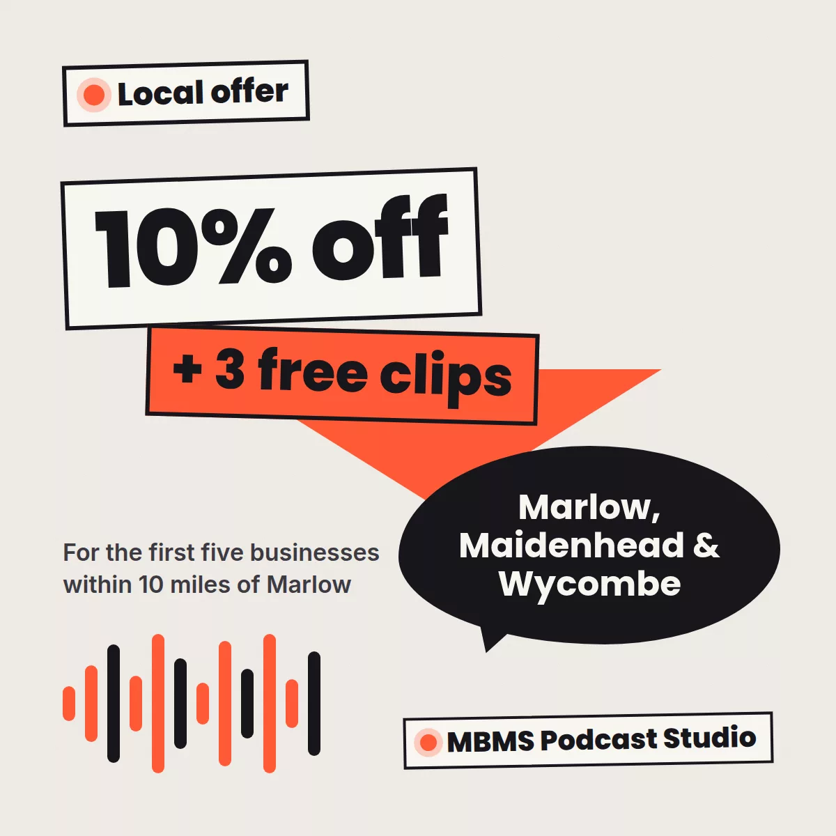 Local offer: 10% off plus three free clips, for the first five businesses within 10 miles of Marlow, including Marlow, Maidenhead and Wycombe